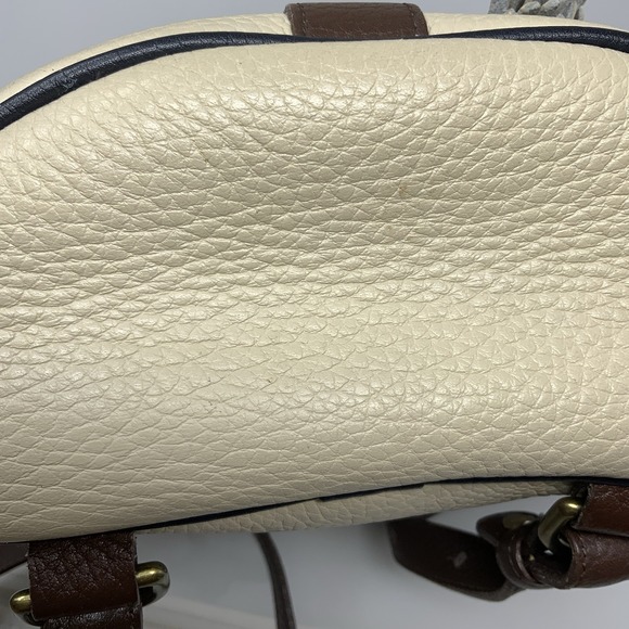 Vintage Dooney & Bourke Teton Cream & Brown Pebbled‎ Leather Backpack Rare USA main image 12